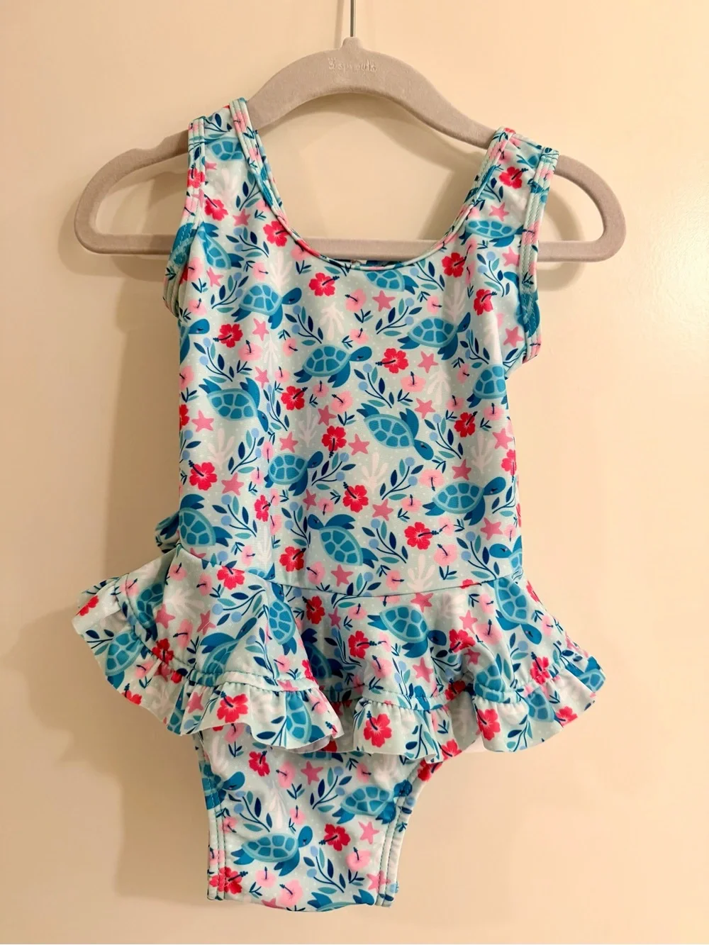 Flap Happy NWT Delaney Hip Ruffle (Floral & Turtle) One-Piece Swimsuit